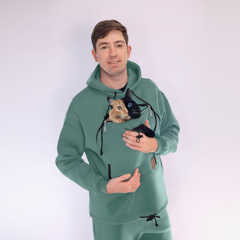 Emerald Green Men's Sweatsuit with Hoodie with a Pouch System Secondary image