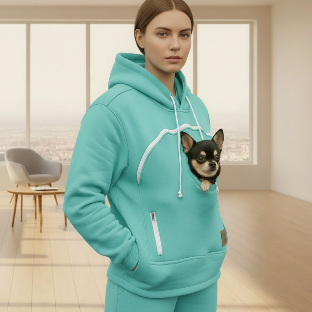 Mint Kangaroo Pouch Hoodie Set for Cats & Dogs Secondary image