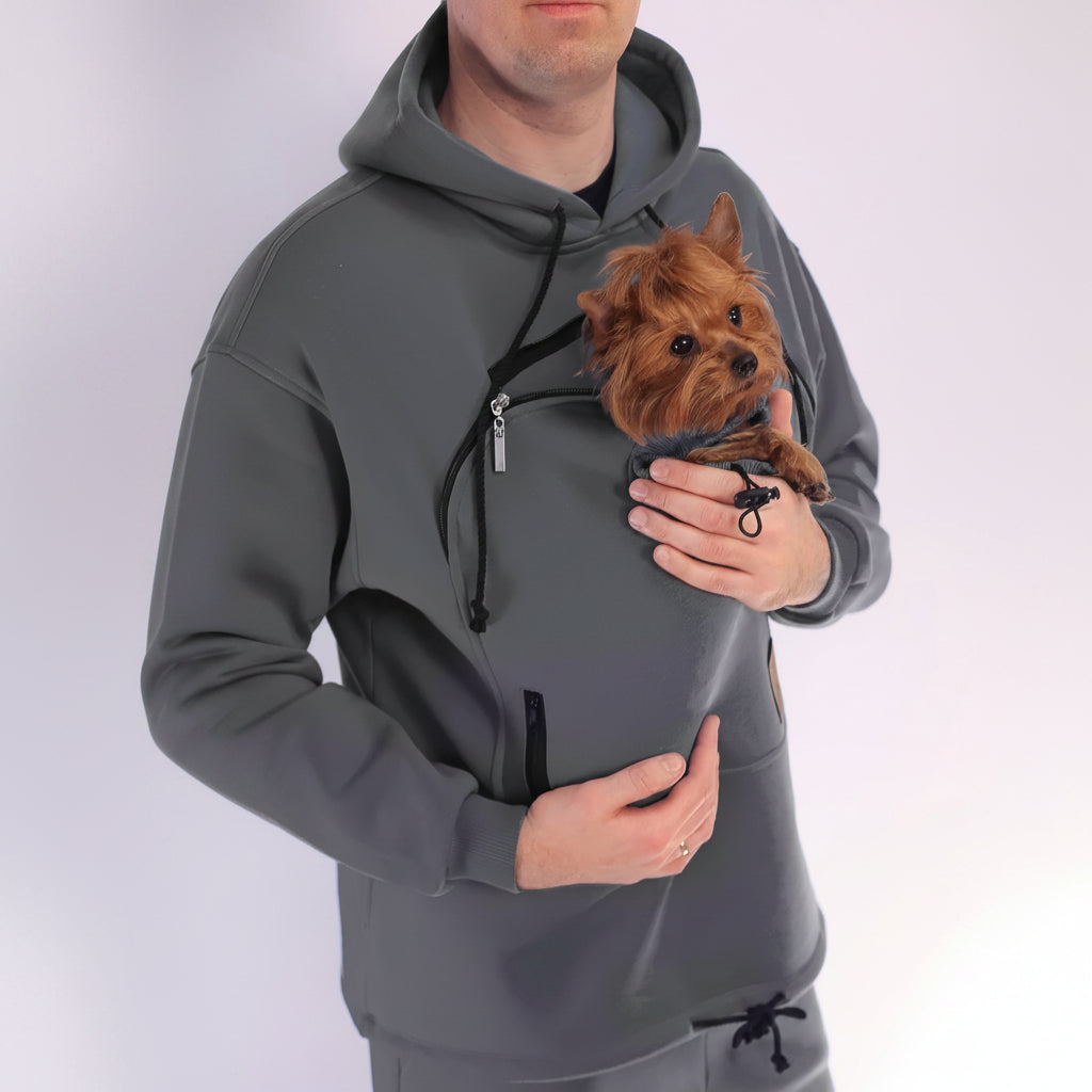 Men’s Grey Pants Outfit with Kangaroo Pouch Pet Hoodie & Joggers Secondary image