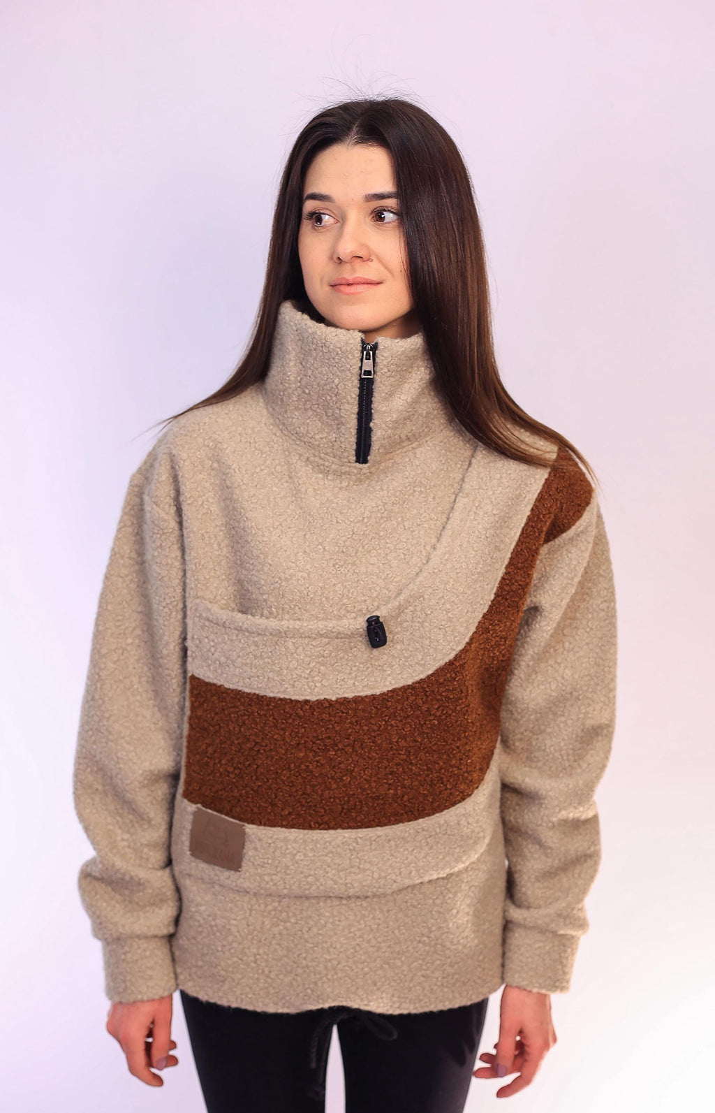 Bouclé Lambswool Pet Carrier Sweatshirt: Cozy Cat & Dog Mom Gift