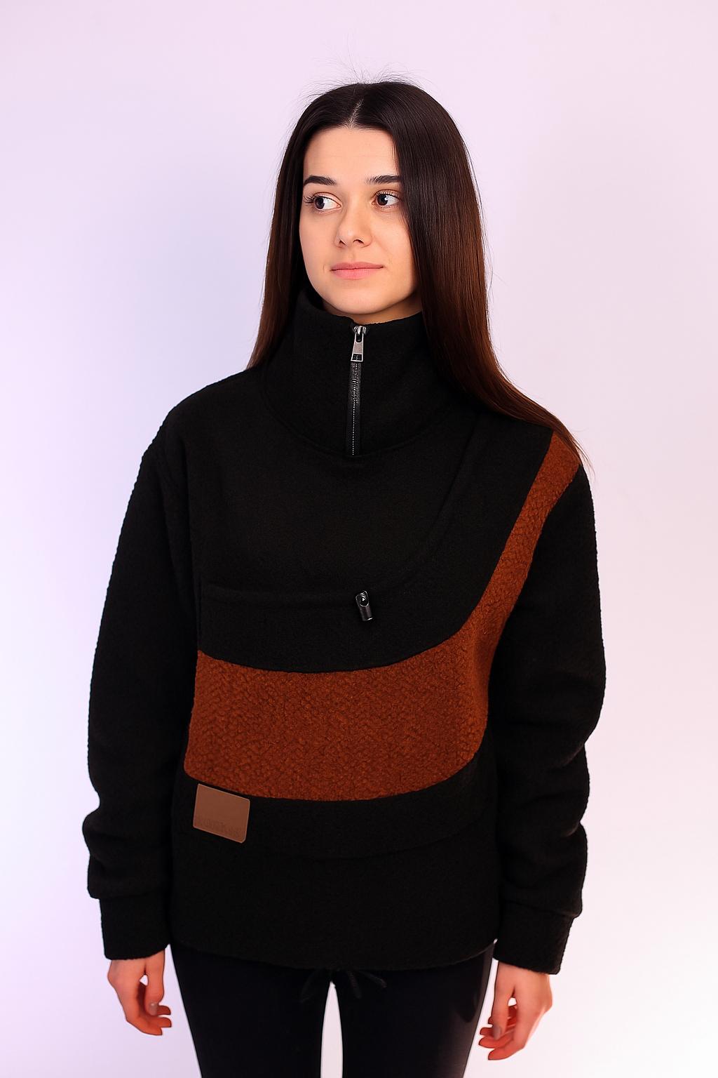 Boucle Pet Carrier Black Sweatshirt, Hands-Free Dog and Cat Sling
