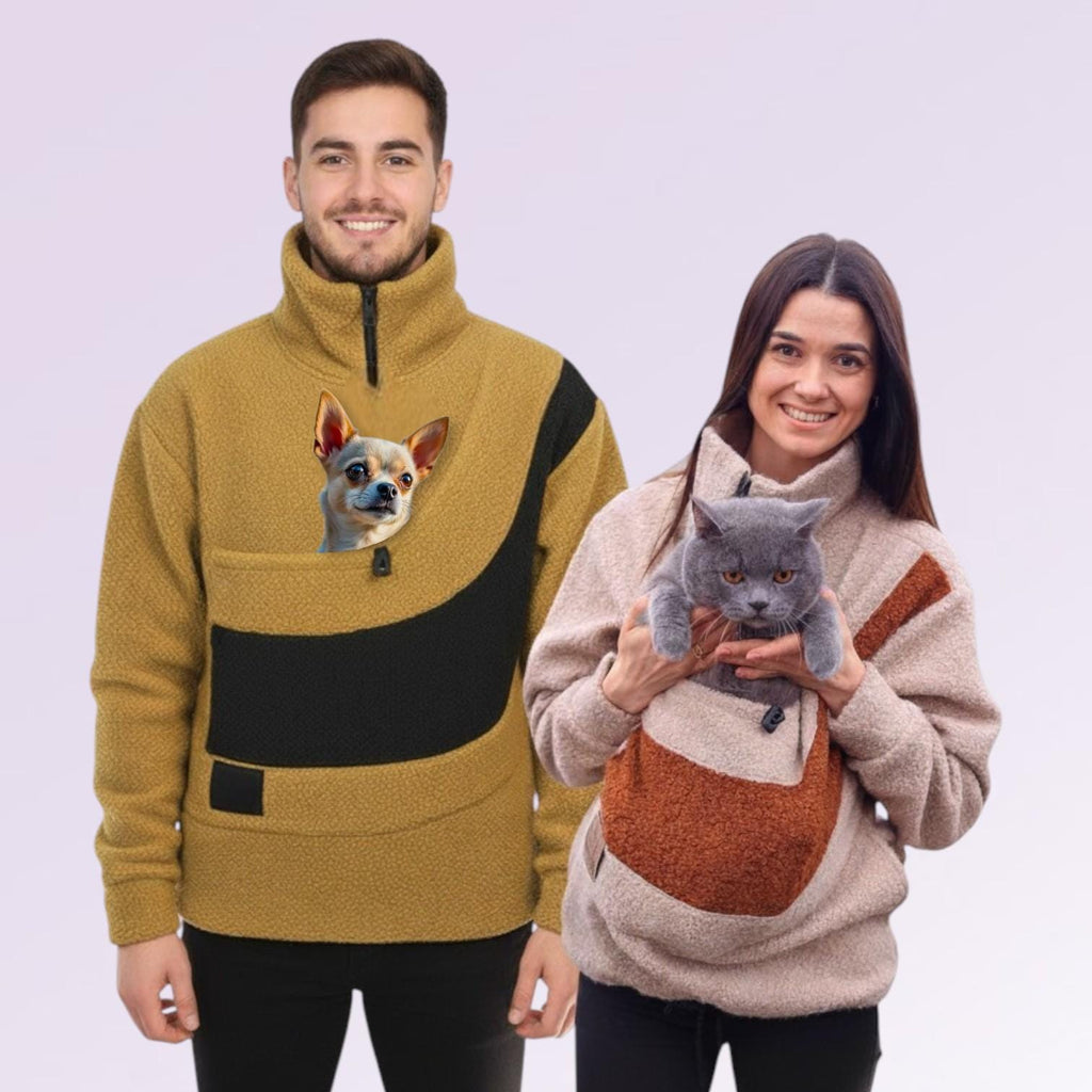 Handmade Bouclé Pet Carrier Sweatshirt: Cozy Cat & Dog Pullover
