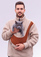 Handmade Pet Carrier Sweatshirt: Boucle Fleece Pullover for Small Pets