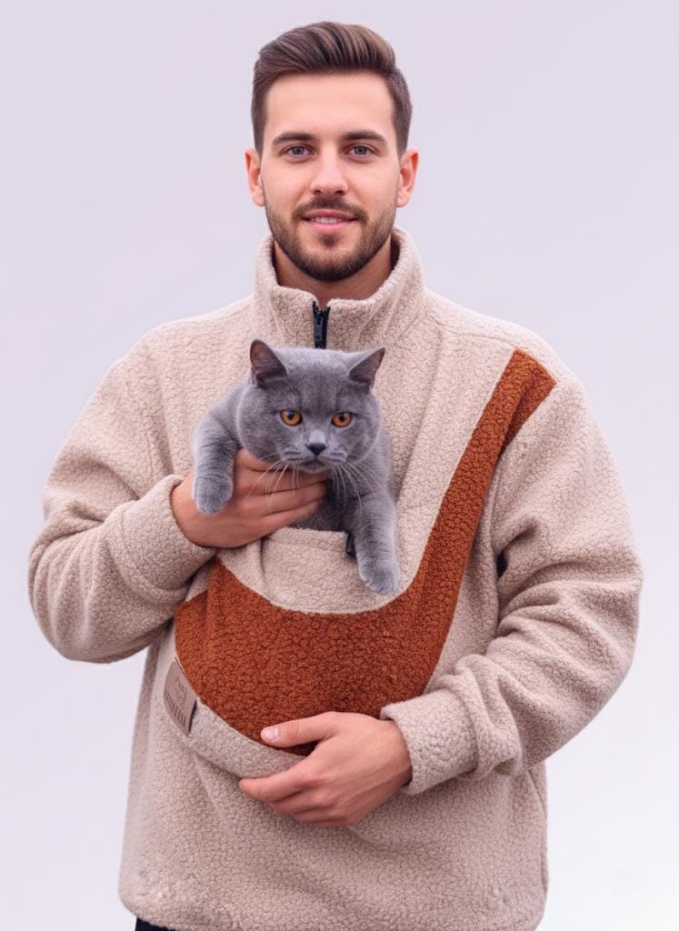 Handmade Pet Carrier Sweatshirt: Boucle Fleece Pullover for Small Pets