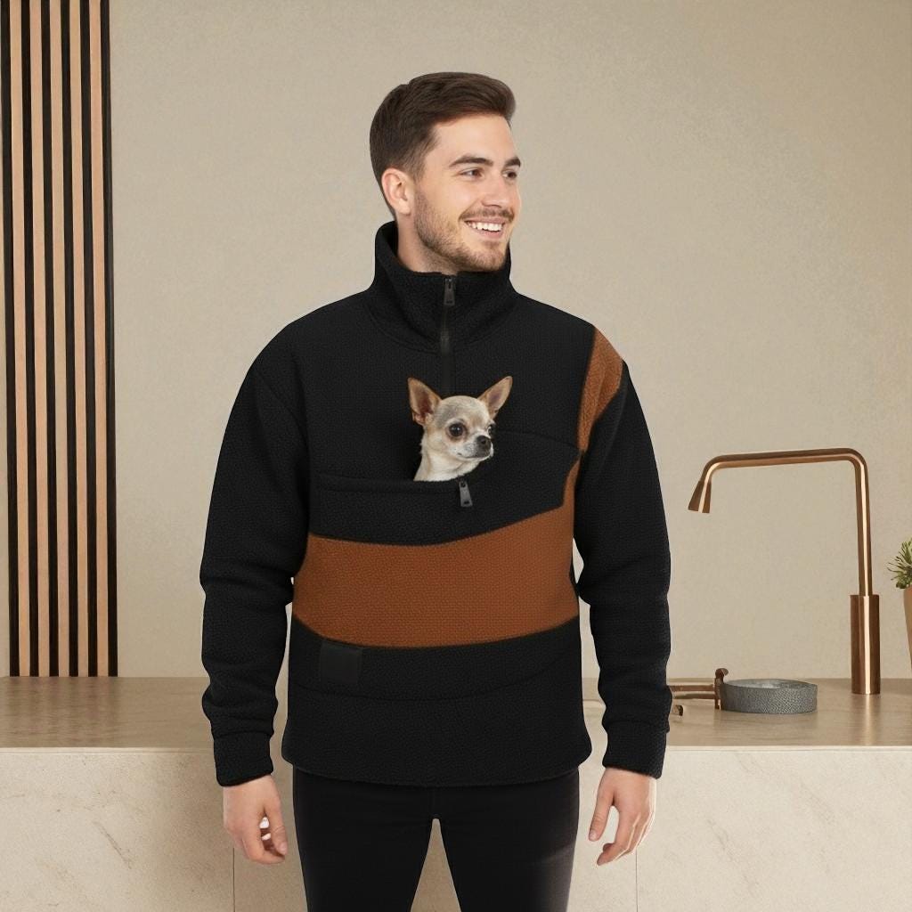 Bouclé Pet Carrier Sweatshirt, Handcrafted Cat and Small Dog Sling