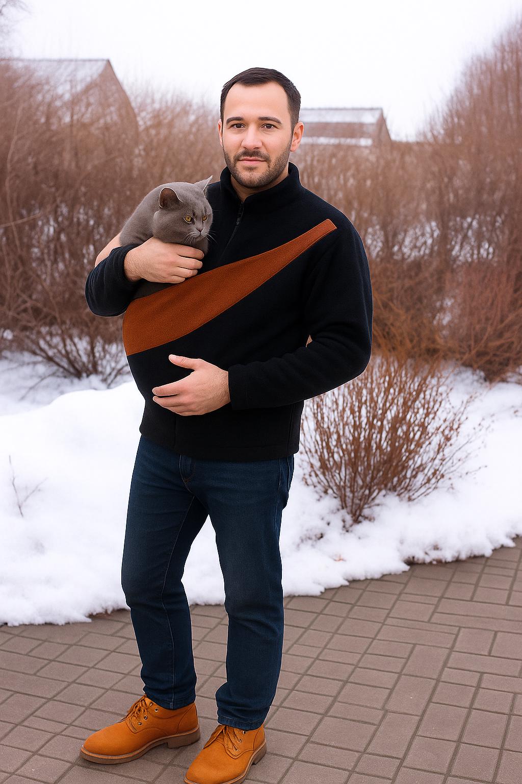 Bouclé Pet Carrier Sweatshirt, Handcrafted Cat and Small Dog Sling