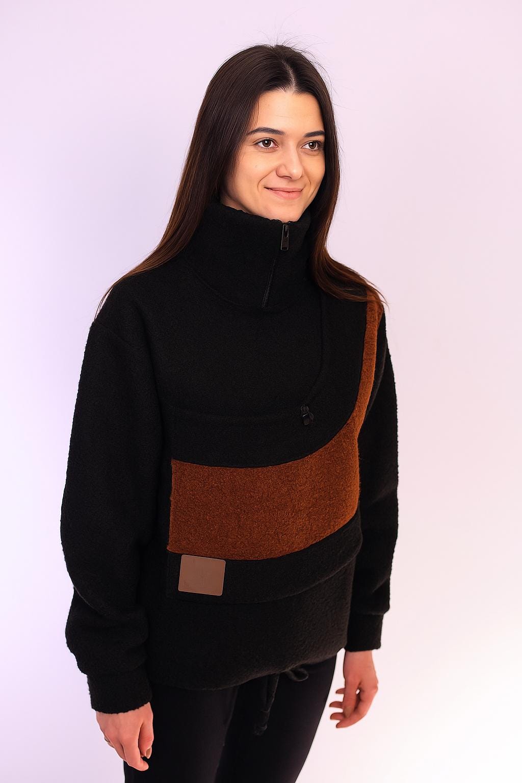 Boucle Pet Carrier Black Sweatshirt, Hands-Free Dog and Cat Sling
