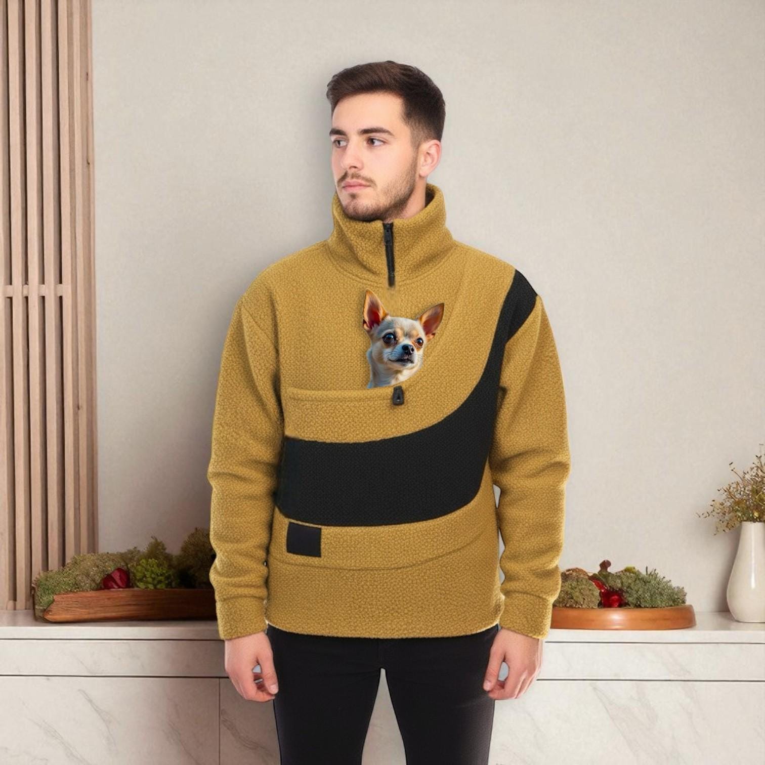 Handmade Bouclé Pet Carrier Sweatshirt: Cozy Cat & Dog Pullover