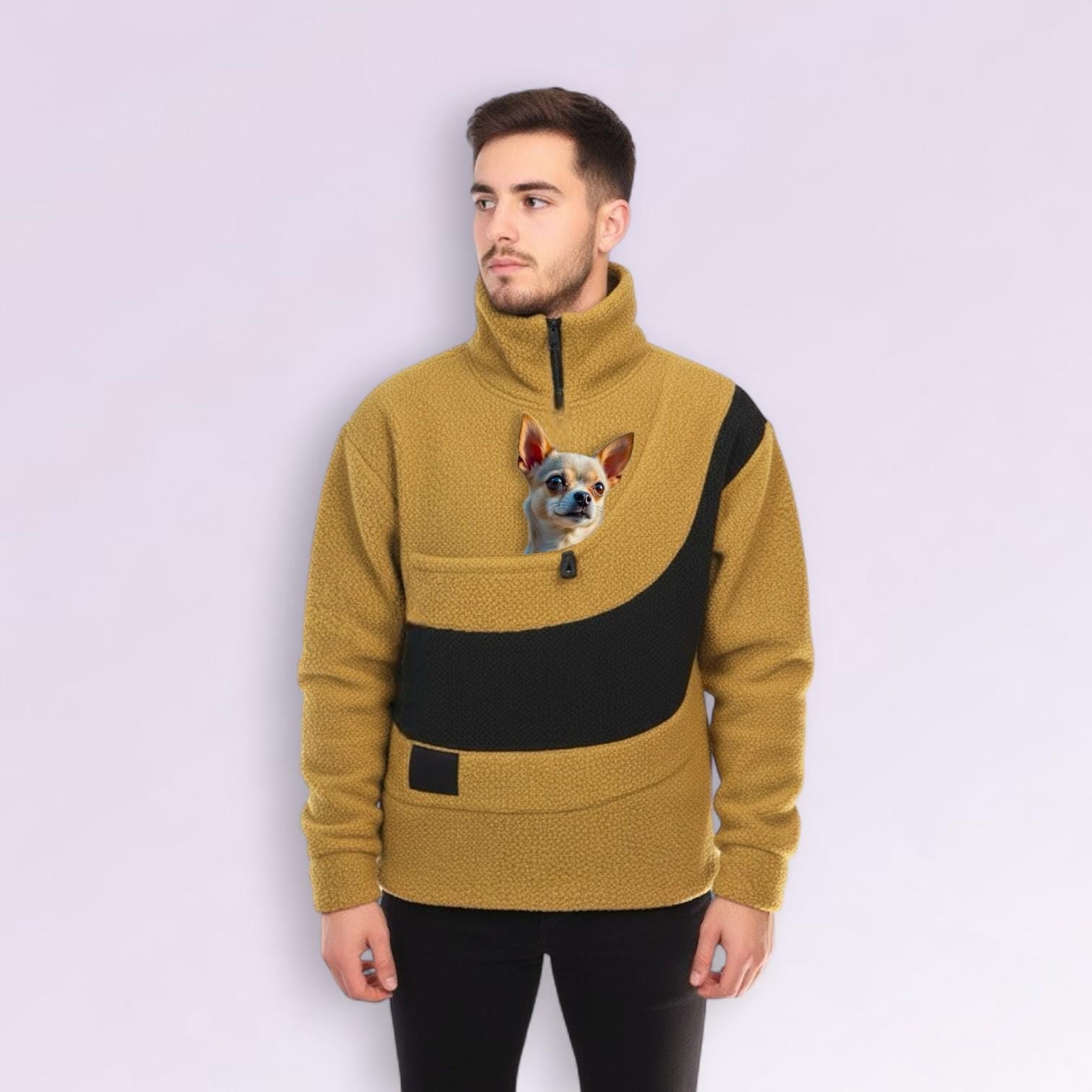 Handmade Bouclé Pet Carrier Sweatshirt: Cozy Cat & Dog Pullover