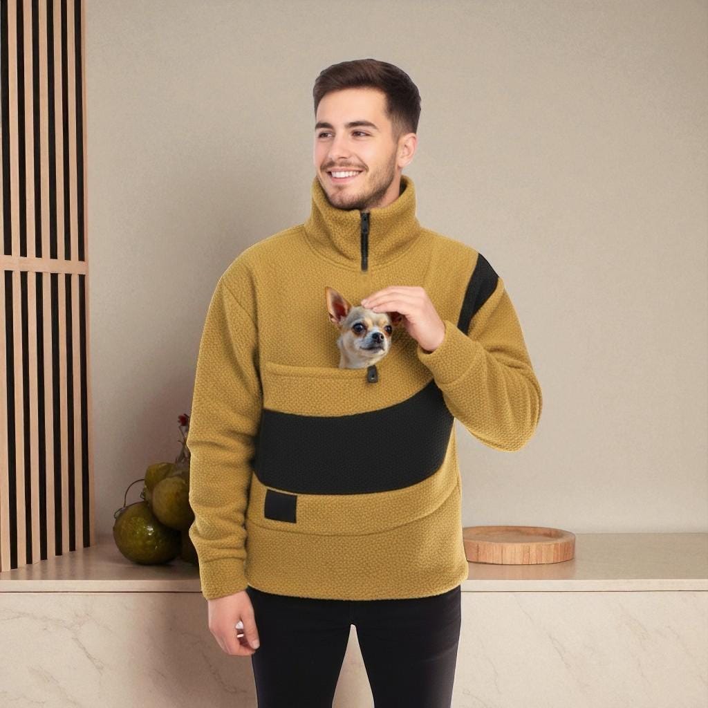 Handmade Bouclé Pet Carrier Sweatshirt: Cozy Cat & Dog Pullover