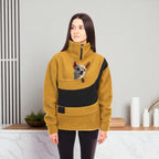 Bouclé Fleece Pet Carrier Hoodie: Handmade Kangaroo Pocket Sweatshirt