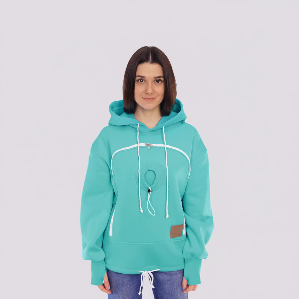 Mint Green Carrier Hoodie for Pet Lovers: Professional Dog Clothes for Dogs Secondary image