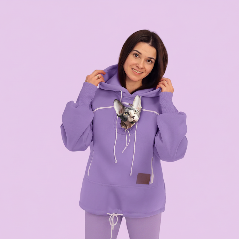 Purple Pet Carrier Hoodie and Joggers Set for Women Secondary image