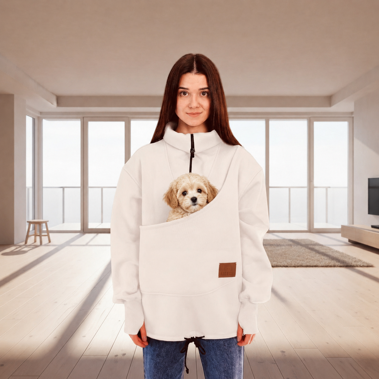 PocketPet Sweatshirt: Fleece Pet Carrier for Small Dogs and Cats Secondary image